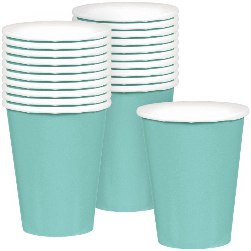 Amscan Vibrant Robin's-Egg Blue Paper Cups (Pack of 20) - 9 oz. - Perfect for Parties, Gatherings, Picnics & Home Use - Image 1